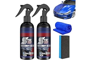 REDNOW 3 in 1 Ceramic Car Coating Spray,Multi-Functional Coating Renewal Agent,High Protection Quick Car Coating Spray Fast-Acting,Plastic Parts Refurbish Agent,Waterless Car Wash,Nanotechnology (2PCS)
