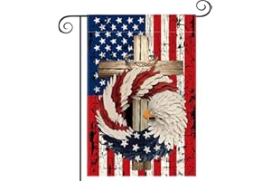 WIOYOI Patriotic Garden Flag Double Sided 12.5 x 18.5 Inch, Eagle Outdoor Decorations, Seasonal Decor for Home Outside Front Porch House Farmhouse