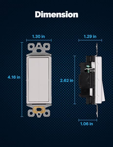 [12 PACK] MOES PADDLE ROCKER LIGHT SWITCH, SINGLE POLE ON OR OFF LIGHT SWITCH 15AMP 120V, GLOSSY WHITE DECORATOR LIGHT SWITCH, SELF GROUNDING