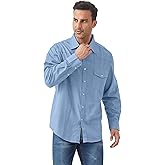 Tuna Men's Denim Cowboy Pearl Snap Casual Western Button Down Up Long Sleeve Work Shirts