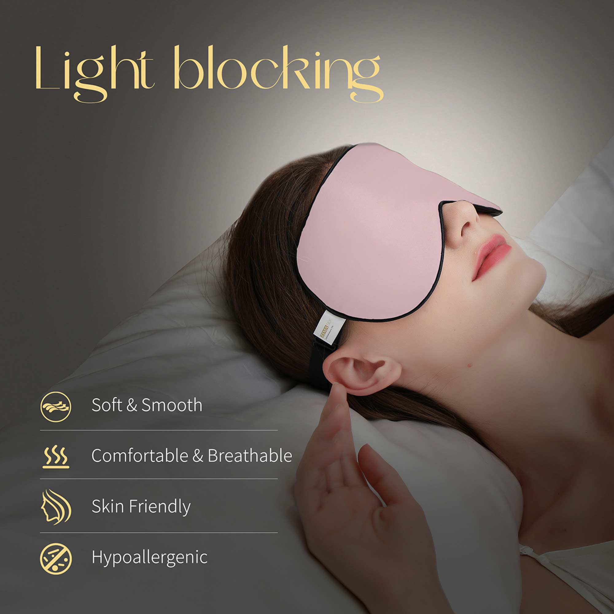 ZIMASILK 100 Natural Silk Sleep Mask Blindfold,Adjustable SuperSmooth