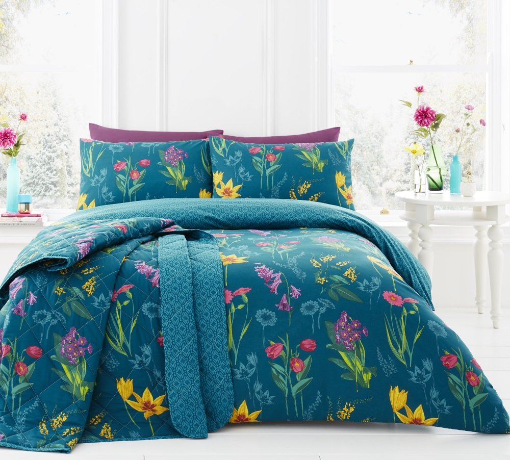 Ingrid - Easy Care Duvet Cover Set - Teal, Duvet Set King
