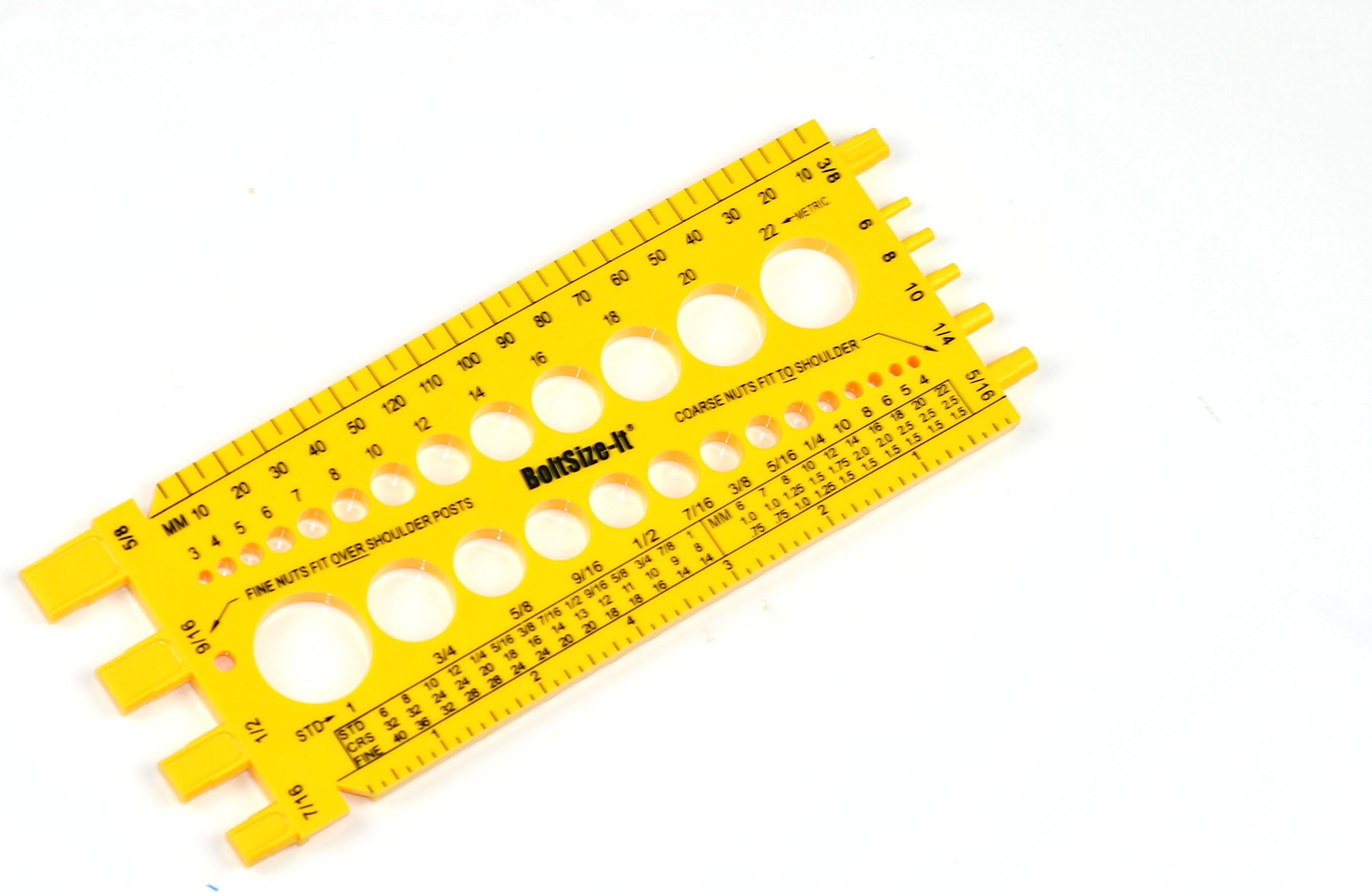 Bolt Size-It Bolts Screws Nuts Size Gauge (Yellow)