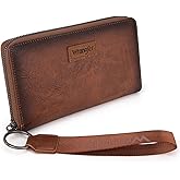 Wrangler Womens Wallet Wristlet Long Purse Designer Clutch Large Capacity Credit Card Holder for Women Men