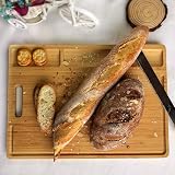 NIUXX Bamboo Cutting Board Extra Large with Compartments & Grooves 50x36x2 cm view 7