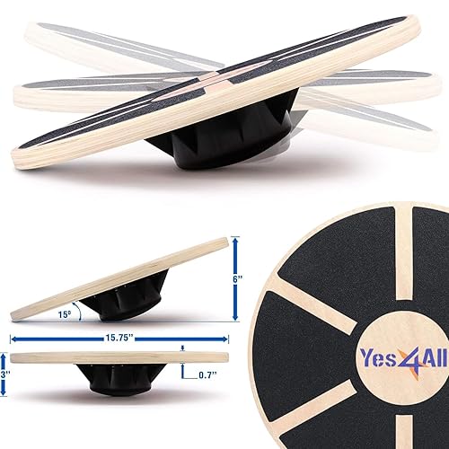 Yes4All Versatile Wooden Wobble Balance Trainer Board with 360