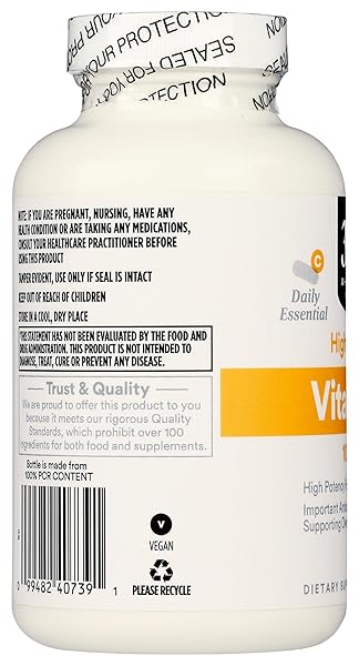 365 BY WHOLE FOODS MARKET, HIGH POTENCY VITAMIN C 1000MG, VEGAN, 250 TABLETS