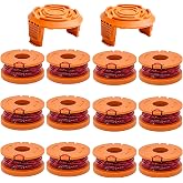 Wa0004 Spool for Worx Wa0004 Replacement Spools, 10ft 0.065" Line Spool for Worx Weed Eater String, Replacement Line Spool for Worx Wa0004 Wa0010 WG151 WG163 WG170 String Trimmers(12 Spools+2Caps)