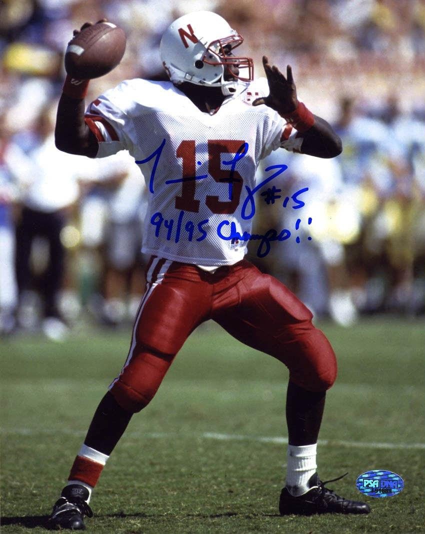Tommie Frazier Signed Picture - 8x10 + 94 95 Champs! - PSA/DNA