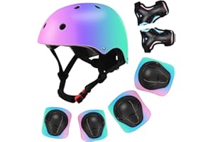 Kids Color Helmet & Protective Gear Set - Impact-Resistant, Adjustable, Comfortable Safety Gear for Bike, Skateboard, Scooter