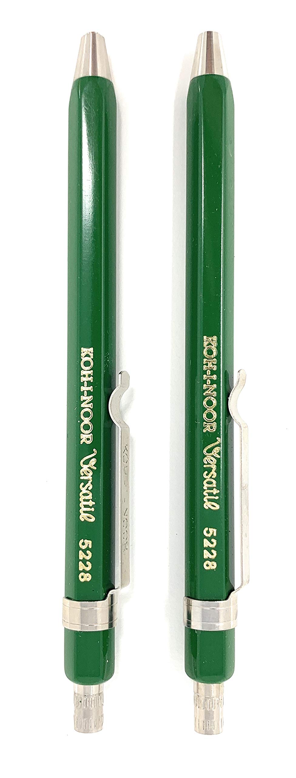 Koh-I-Noor clutch pencil, mechanical pencil, 2-piece set, 2 mm lead, short, green