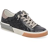 Dolce Vita Women's Notice X Sneaker, Black/Shimmer Glitter, 6
