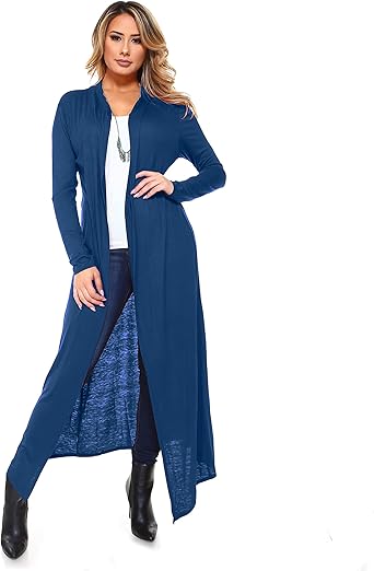Isaac Liev Women S Super Long Flowy Floor Length Maxi Cardigan