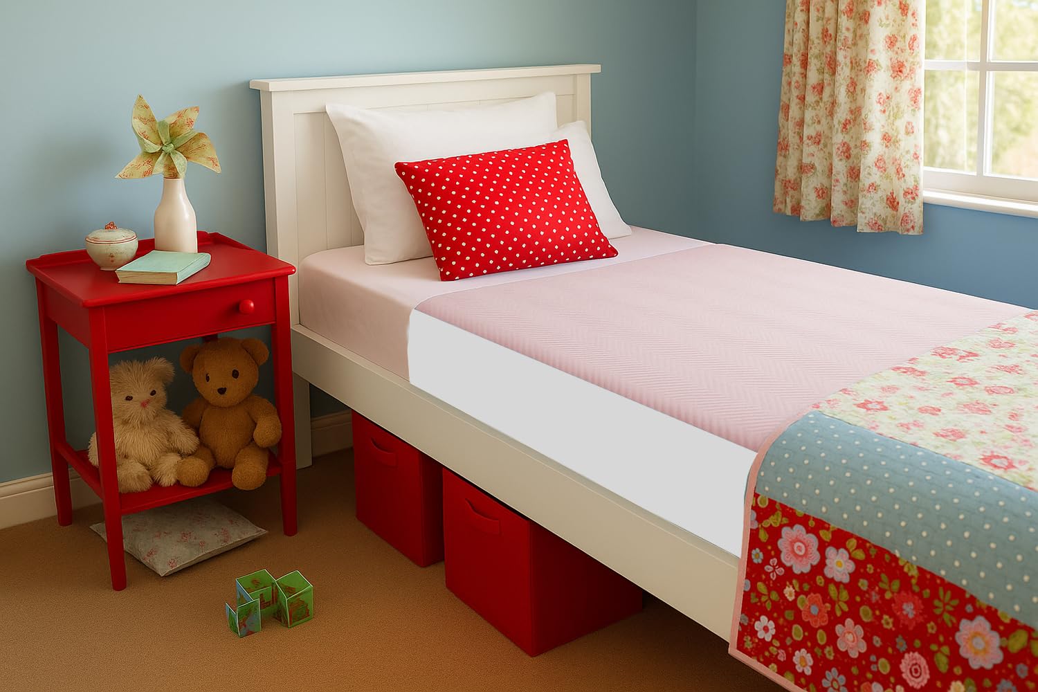 Introducing the ComfortCare Eco Pink Reusable Incontinence Pad, your ultimate solution for protecting beds and any seating surface with style and confidence. 90x90cm, 35½" x 35½", wings 50cm each side