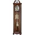 Howard Miller Princeton Grandfather Clock, Swan Neck Pediment Illuminated Wooden Frame & Wood Finish, Analog Dial with Brass-Finished & Arabic Numerals Perfect Floor Clock for Home & Living Room