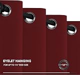 Deconovo Eyelet Thermal Blackout Curtain 100 x 95 Red 1 Panel Kids Room view 8