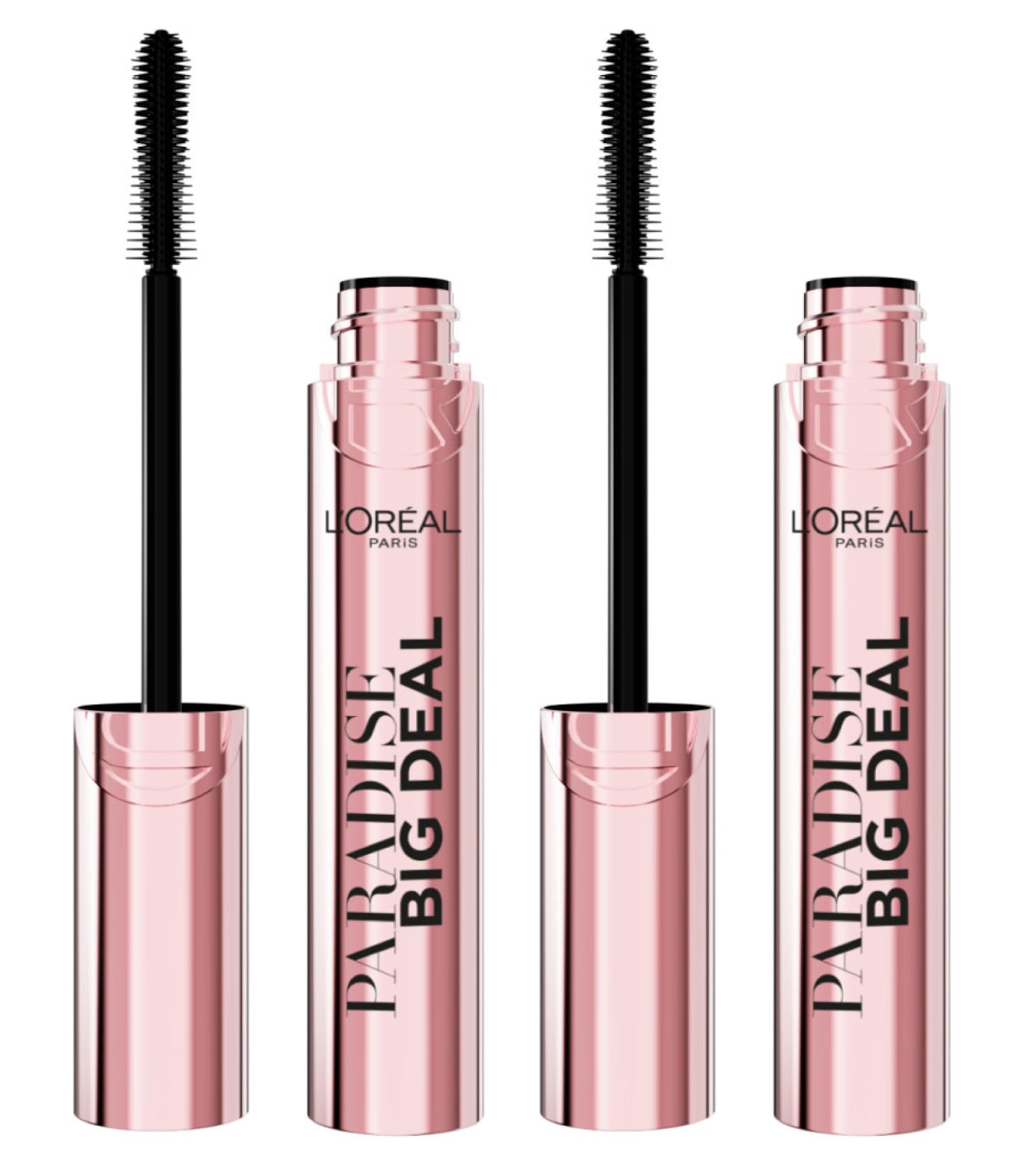 L'Oréal Paris Paradise Big Deal Black Mascara Lash lengthening Volumizing Smudge Proof Intense Look Layerable Buildable Smoothfinity Formula with Cross-Conic Brush - 2 Mascaras
