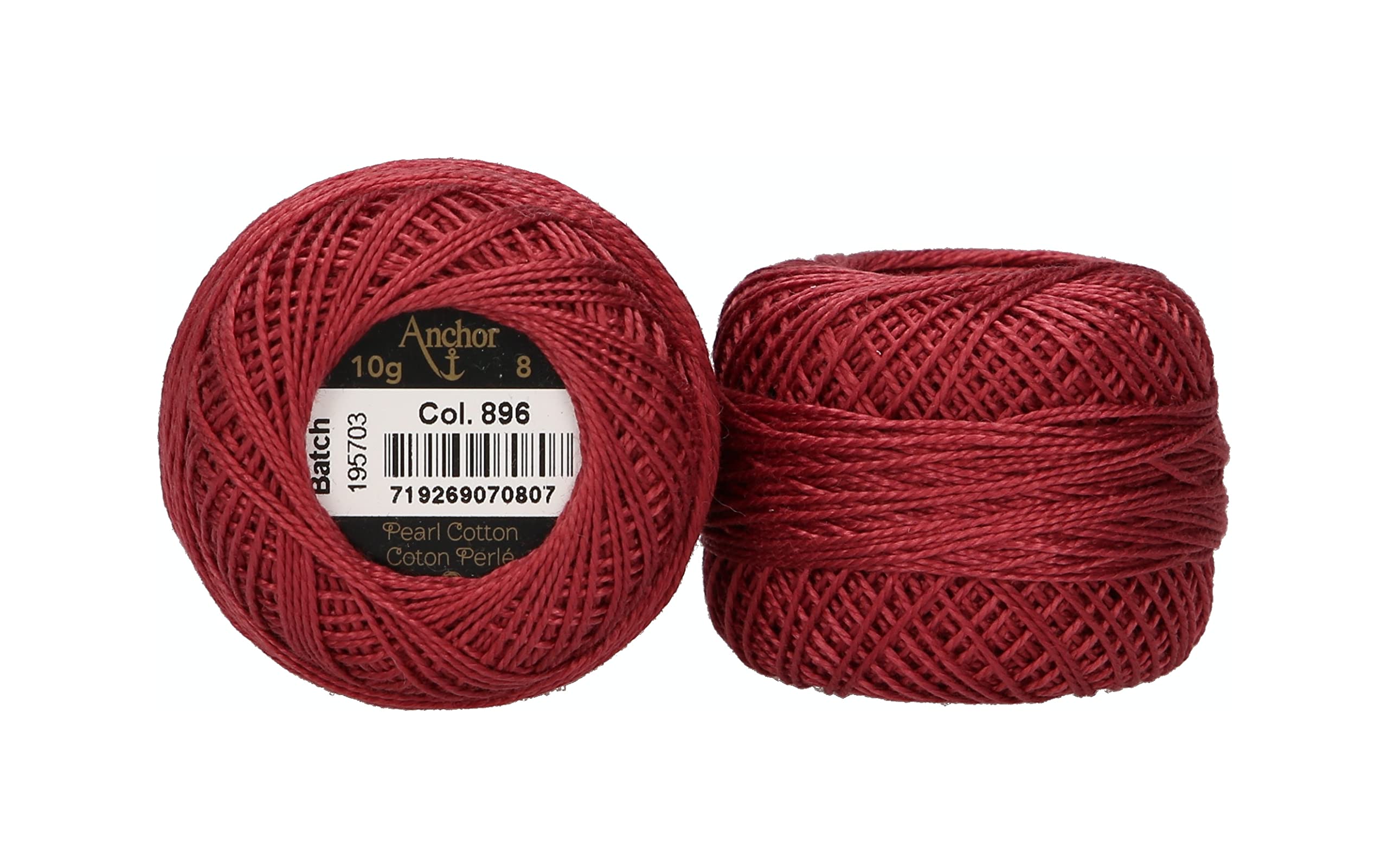 ANCHOR Pearl Yarn, Thickness: 8, Packaging: 10G, Running Length: 82M rot dunkel Embroidery Threads