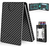 WELLNEC Wallet for Men with Money Clip, Slim Minimalist Metal RFID Blocking Wallets for Men, Pop Up Aluminum Case, 10 Credit Card Capacity, Front Pocket, Cash Slot, Leather