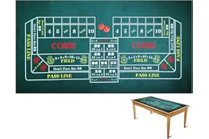 Luckin Sports 72 X 36 Inches Craps Casino Table Top Felt Layout Mat, 100% Durac Waterproof, Washable and Ironable. (Green)
