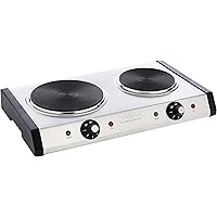 Cuisinart Cast-Iron Double Burner, 11.5"(L) x 19.5"(W) x 2.5"(H), Silver