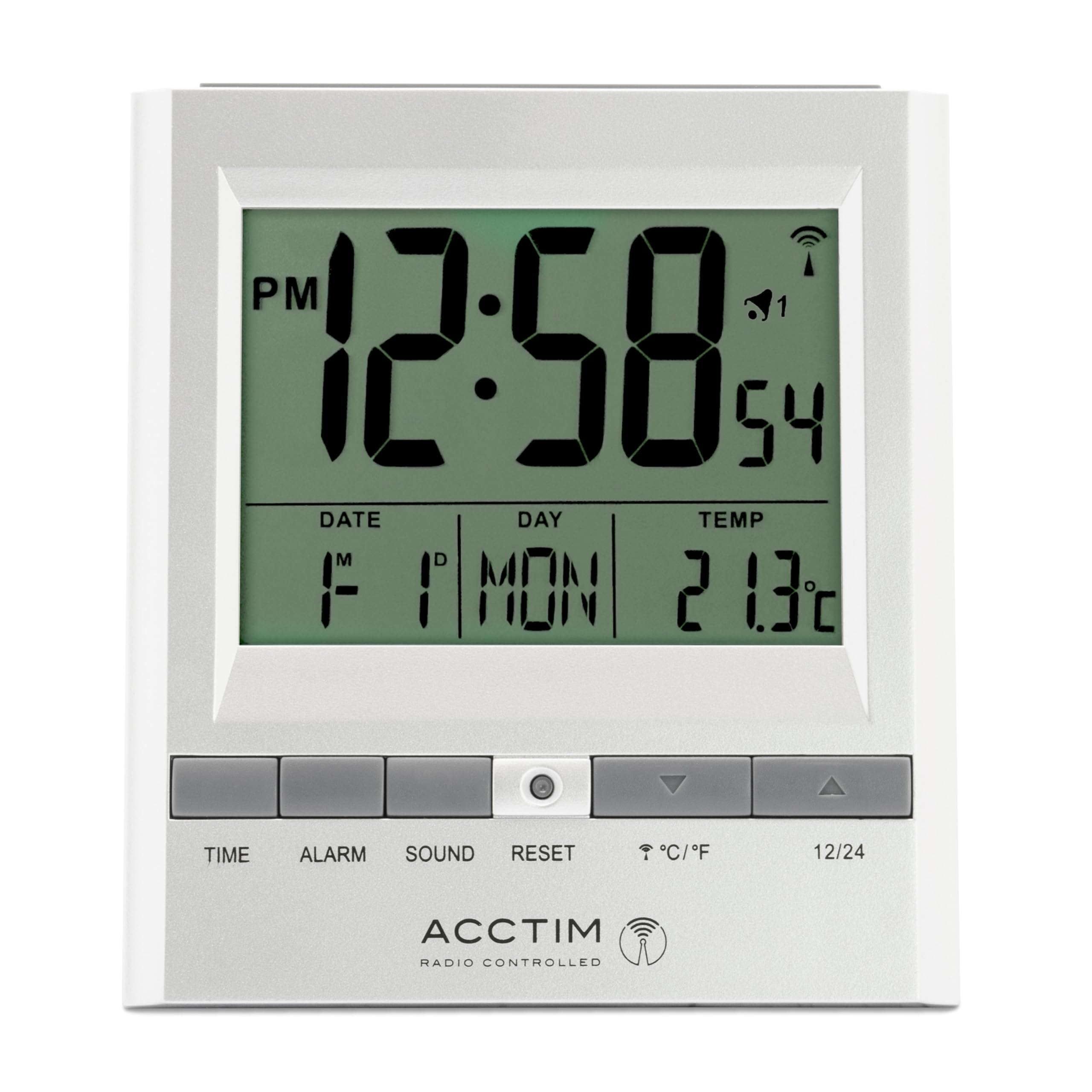 Acctim 71717x Chula RC Digital LCD Alarm Clock in Silver