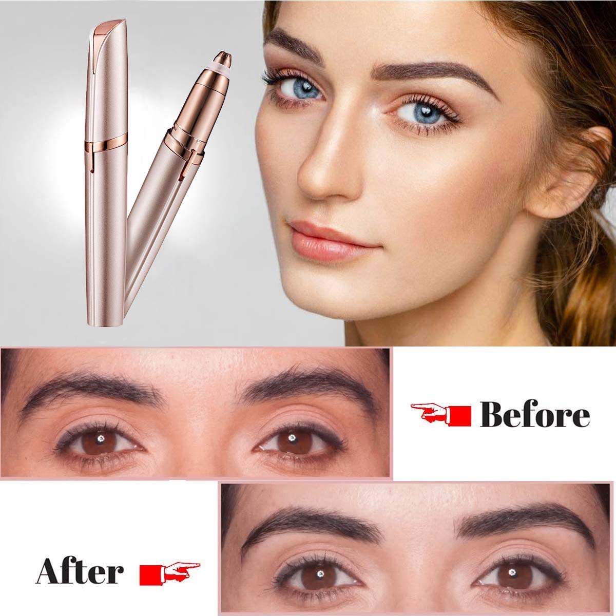 Flawlessly Hair Remover Brows Best Eyebrow Trimmer, Painless Portable