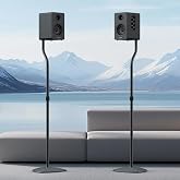 Anautin Universal Speaker Stands Pair, Satellite &amp; Bookshelf Speaker Stands-28-38in Adjustable, Surround Sound Speaker Stand for Home Theater, Compatible to Sony/Bose/JBL/Sonos/Klipsch/Edifier/Polk