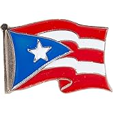 Artisan Owl Puerto Rico Flag Lapel Hat Pin