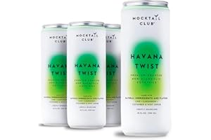 Mocktail Club Havana Twist Non-Alcoholic Sparkling Craft Cocktail - 4x12 Oz Cans | 80 Calories, Non-GMO, No Artificial Ingredients, Gluten Free| Natural Lime, Cucumber, Mint Shrub, Cardamom