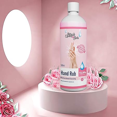 Mirah Belle - Hand Rub Sanitizer - 500 ML (72.9% Alcohol) FDA Approved - Kills Bacteria, Germs and Virus - Best for Men, Women and Children - Sulfate and Paraben Free Hand Rub