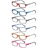kunchu Reading Glasses for Women Men - 5 Pack Blue Light Blocking Spring Hinge Computer Readers Anti Glare UV Eyeglasses