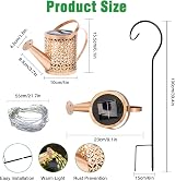 Lysliv Solar Watering Can Lights Outdoor Garden Retro Metal Hanging Lantern view 4