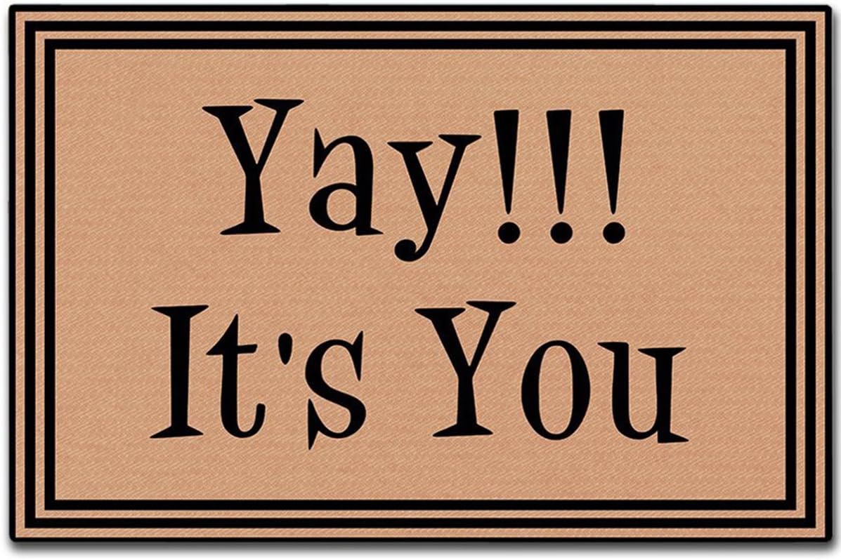 Maplehome Custom Door Mats Yay!! It's You Door Doormat Indoor/Outdoor Door Mat 18x30 Inch Bathroom Mats Home Decoration Non-woven Fabric Non slip