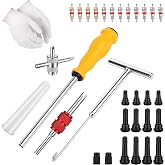 32 PCS Tire Valve Stem &amp; Core Replacement Tool for Tire Valve Quick Change | Replace Valve Stem Without Fully Removing Tire from Rim, High‑Quality Metal &amp; Plastic, for Car, SUV, Truck, ATV, Motorcycle