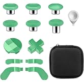 Accessories for Xbox One Elite Series 2 Controller(Model 1797), Metal Thumbsticks Paddles Joysticks Replacement Parts Kits Compatible with Xbox Elite Wireless Controller Series 2 Core(Green)