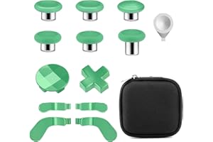 VANPARK Accessories for Xbox One Elite Series 2 Controller(Model 1797), Metal Thumbsticks Paddles Joysticks Replacement Parts Kits Compatible with Xbox Elite Wireless Controller Series 2 Core(Green)