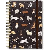 Bansutay Cute Spiral Journal Notebook,Binding with Premium Paper for Girl Women,Cool Funny 120 Pages,100gsm A5 College Ruled NotebookJournal,Perfect for Gifts Nurse Teacher Women(Cute dogs Black)