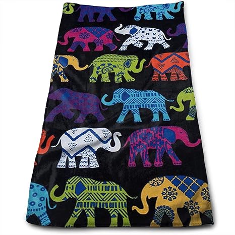 Amazon Ynjd9dsop ブラックエレファント 速乾ハンドタオル 100 コットン 12インチ 28インチ フェイスタオル ホーム キッチン オンライン通販