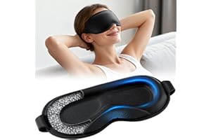 AZANG Weighted Eye Mask for Sleeping - Sleep Mask for Women & Men, Blackout 3D Contoured Sleeping Mask for Side Sleeper, Zero Pressure Soft Night Eye Cover with Adjustable Strap for Travel, Black