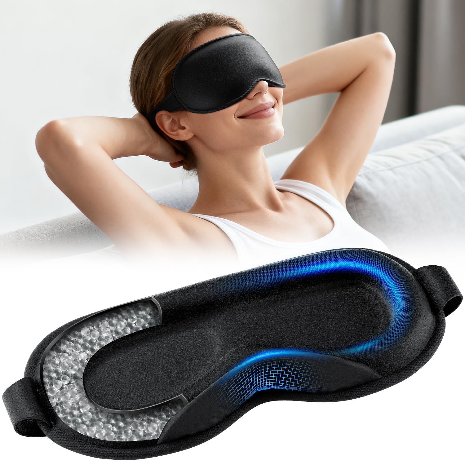 Photo 1 of *** Factory sealedWeighted Eye Mask for Sleeping - Sleep Mask for Women & Men, Blackout 3D Contoured Sleeping Mask for Side Sleeper, Zero Pressure Soft Night Eye Cover with Adjustable Strap for Travel, Black