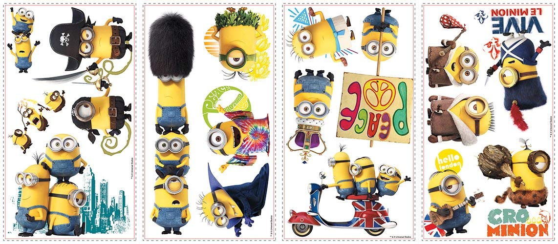 Joy Toy 30000 Minions Wall 4 Sheet Decals Sticker in Blister Pack