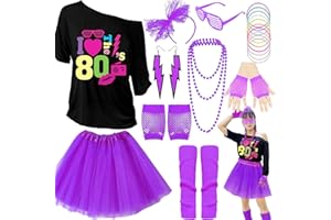 GDXINYES 80s costumes for woman, 80s outfit woman costume outfits 21PCS womens 80's shirts accessories dress1980s clothing