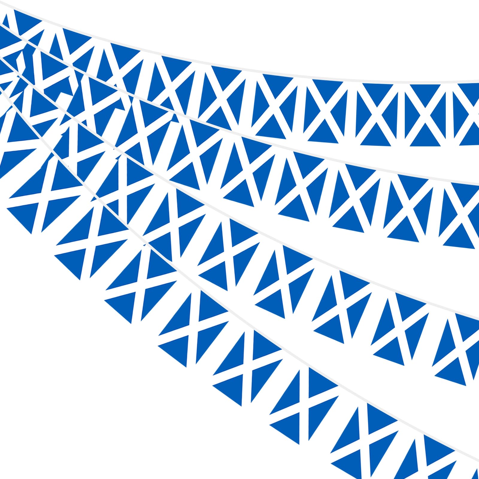 AhfuLife Scottish Flag Bunting 30pcs Flags for Burns Night Decorations, 10m Double Sided Scotland Bunting for St. Andrew's Day Euro Football World Cup Football Party Decor (2 Packs, 14 x 21 cm - 10m)