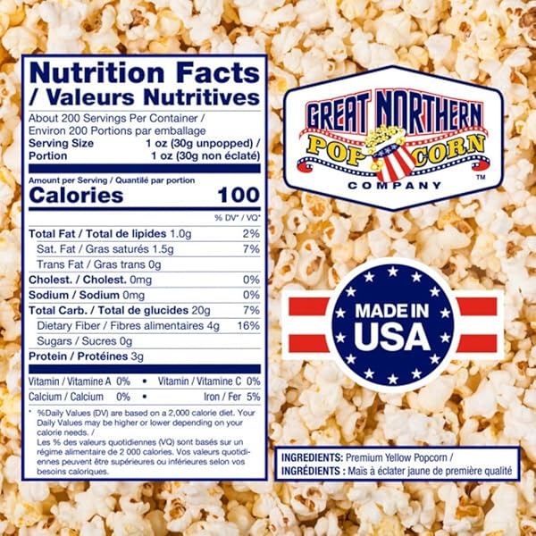 YELLOW POPCORN KERNELS BULK RESEALABLE 12LB BAG – NON-GMO PREMIUM GOURMET POPCORN KERNELS FOR POPPING IN MICROWAVE, STOVETOP, OR MACHINE BY GREAT NORTHERN POPCORN
