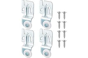 Blulu 4 Pcs Closet Sliding Door Roller Hardware Kit Wardrobe Wheels for Top Hung Bypass 3/4" to 1-3/8 Inch Thick Kitchen Doors (Modern Style)