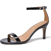 MAIERNISI JESSI Unisex Men's Women's Ankle Strap Heeled Sandals, Open Toe, Buckle Closure, Mid Kitten Heel