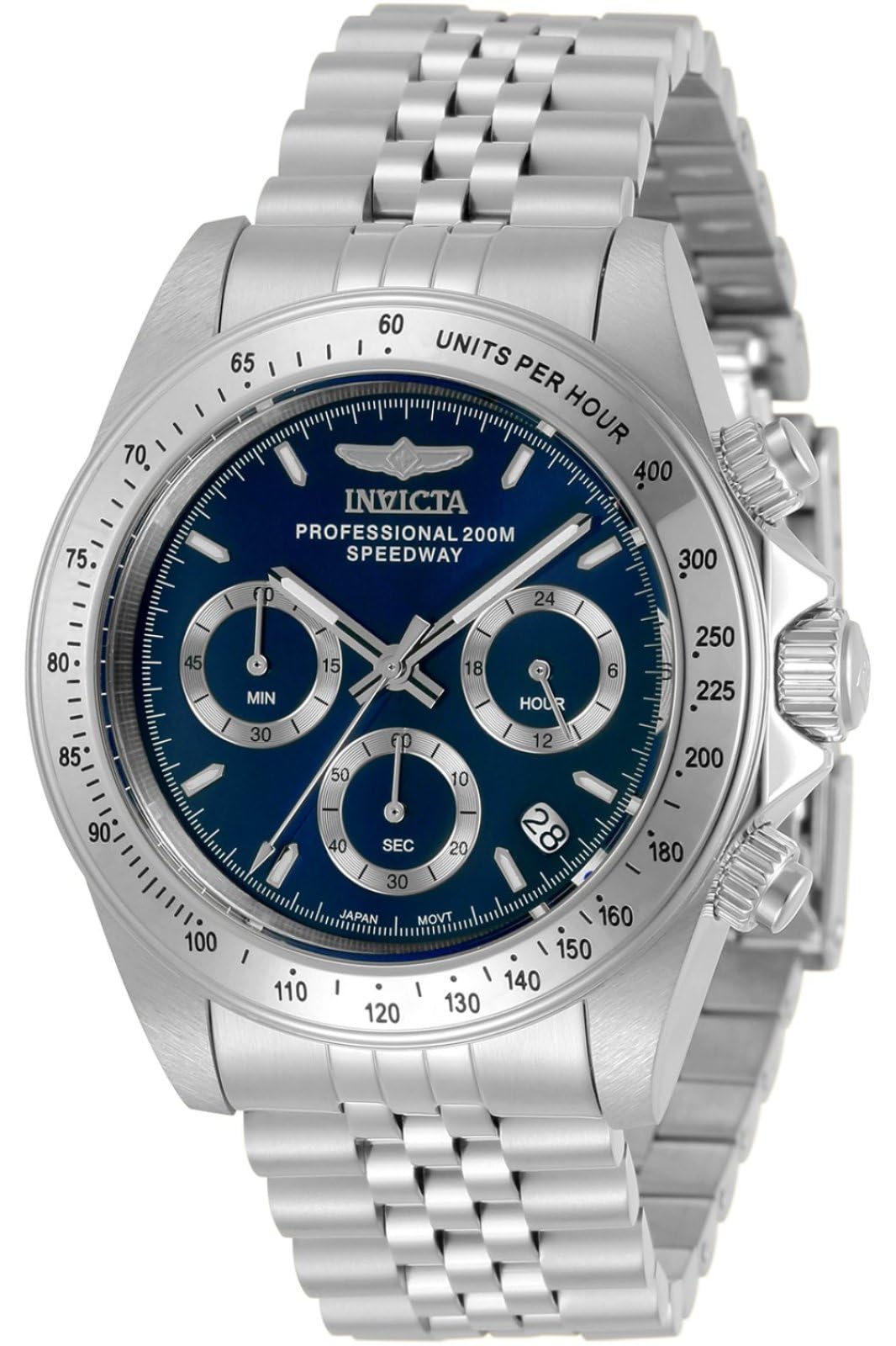 Reloj de cuarzo Invicta Speedway para hombre, plateado, 30990