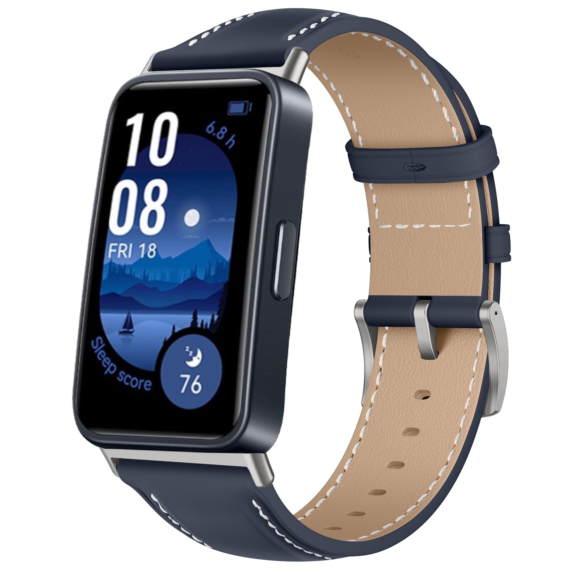 KoGiio Strap Compatible with Huawei Band 9 / Huawei Band 8 Strap, PU Leather Adjustable Watch Band, Soft Replacement Bracelet Strap Compatible with Huawei Band 9 / Huawei Band 8 Blue