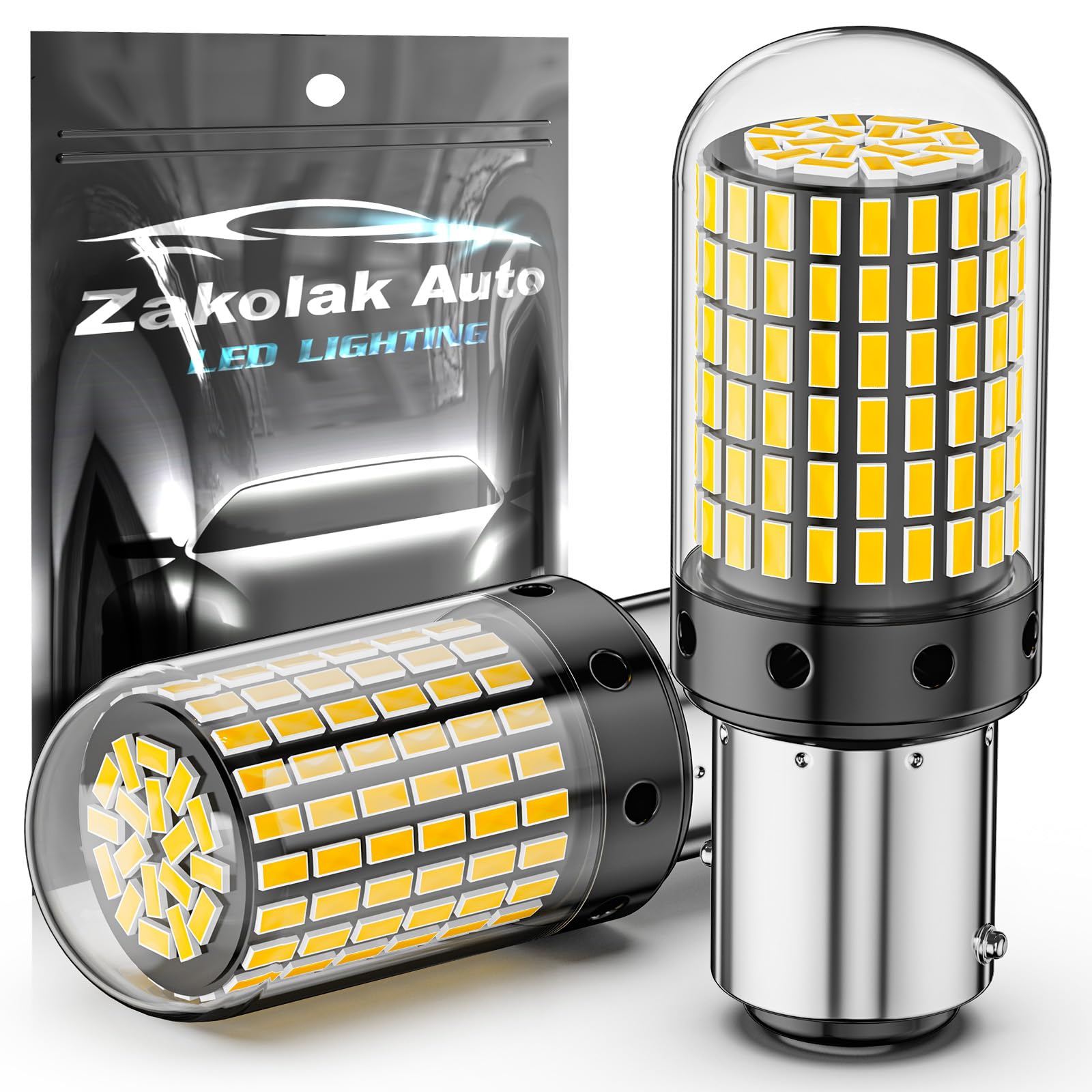Photo 1 of Zakolak 1157 LED Bulb White, Super Bright Brake Reverse Turn Signal Tail Light Bulbs, 500% Brigher 12V-24V 6000K Xenon White, Compatible with 2057 1157A 1157LL BAY15D LED Bulb – Pack of 2